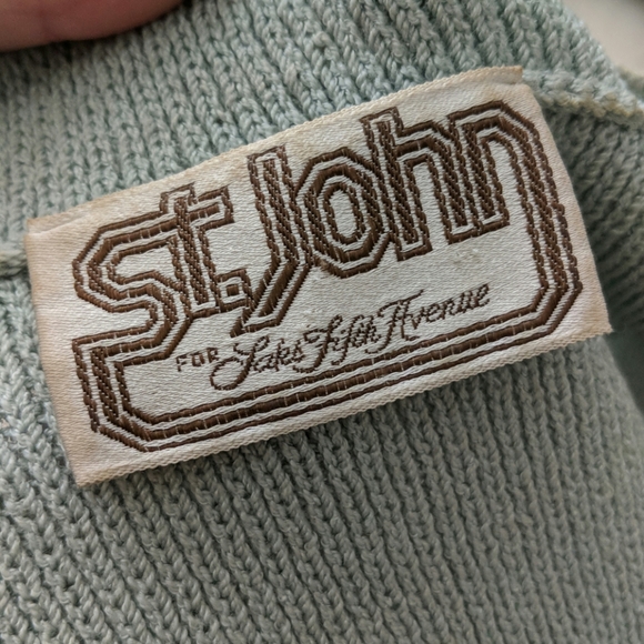 1950s 1960s St John for Saks 5th Avenue Blue Knit Dress - Picture 8 of 9